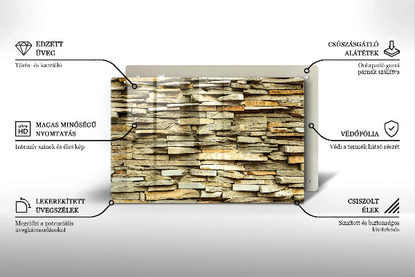 Kuchynská doska zo skla Dekoratívne kamene