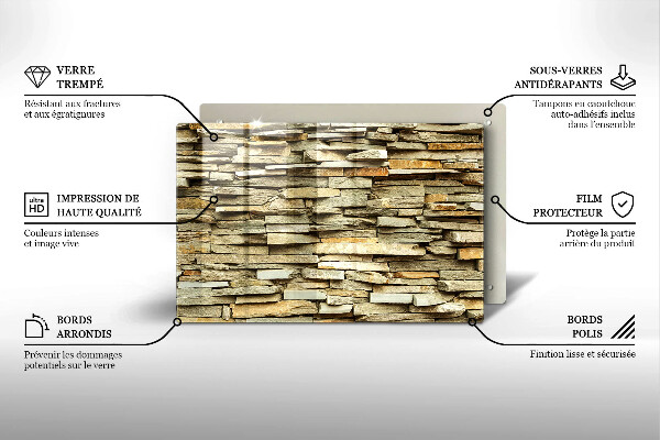 Kuchynská doska zo skla Dekoratívne kamene