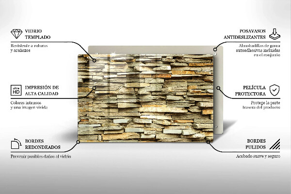 Kuchynská doska zo skla Dekoratívne kamene