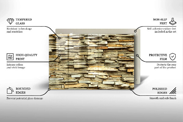 Kuchynská doska zo skla Dekoratívne kamene