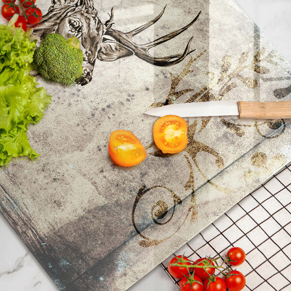 Kuchynská doska zo skla Jeleň zvierat ilustrácie