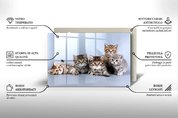 Kuchynská doska zo skla Sladké mačiatka