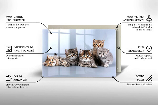 Kuchynská doska zo skla Sladké mačiatka