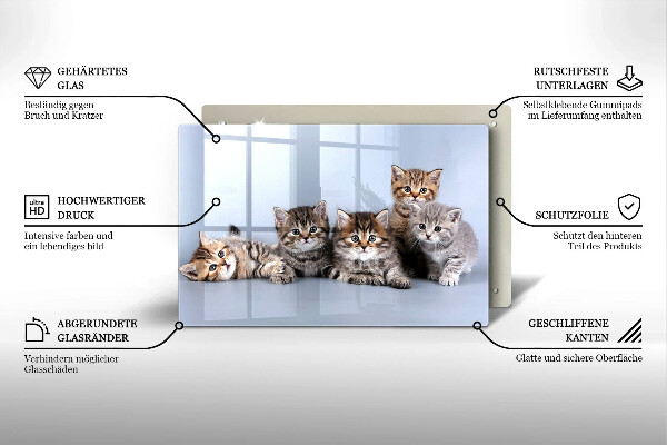 Kuchynská doska zo skla Sladké mačiatka
