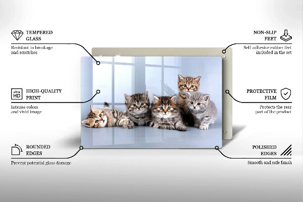 Kuchynská doska zo skla Sladké mačiatka