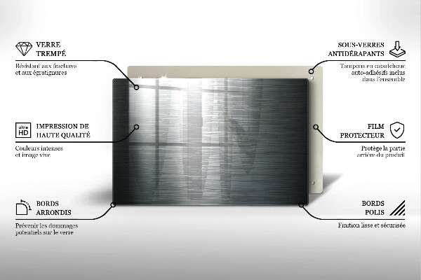 Kuchynská doska zo skla Kovová textúra