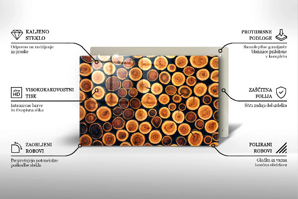 Kuchynská doska zo skla Drevené pne stromov