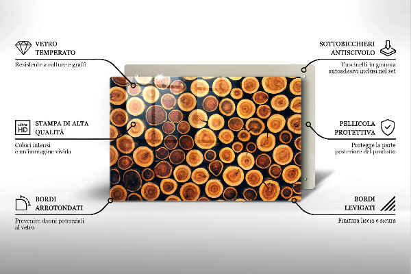 Kuchynská doska zo skla Drevené pne stromov