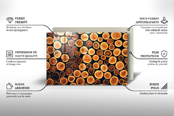Kuchynská doska zo skla Drevené pne stromov