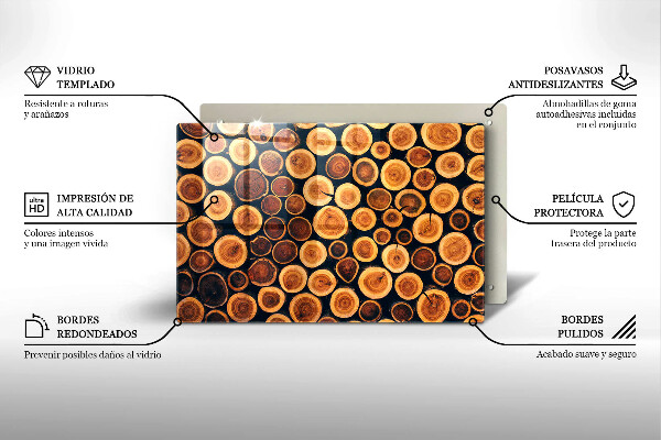 Kuchynská doska zo skla Drevené pne stromov