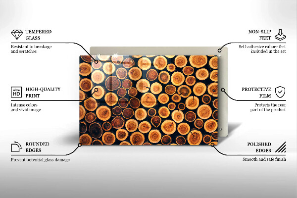 Kuchynská doska zo skla Drevené pne stromov