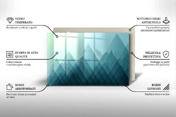 Kuchynská doska zo skla Abstraktné hory