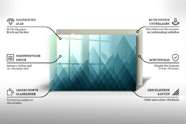 Kuchynská doska zo skla Abstraktné hory