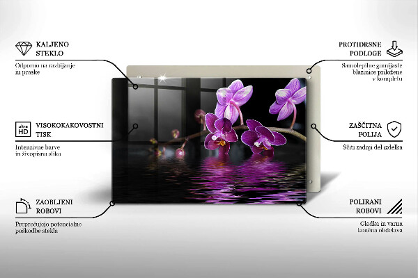 Kuchynská doska zo skla Orchideová zenová voda