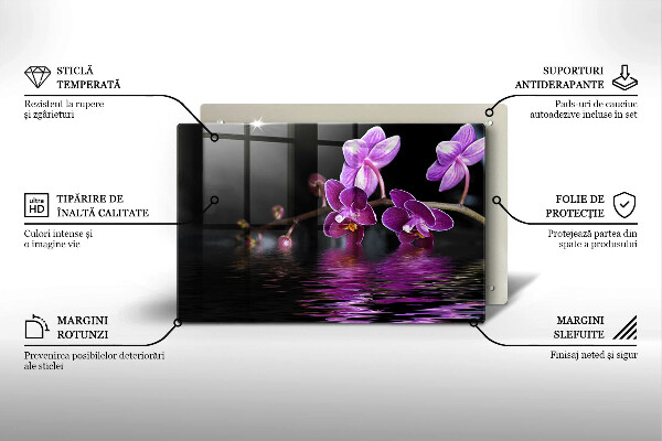 Kuchynská doska zo skla Orchideová zenová voda