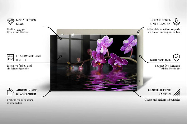 Kuchynská doska zo skla Orchideová zenová voda