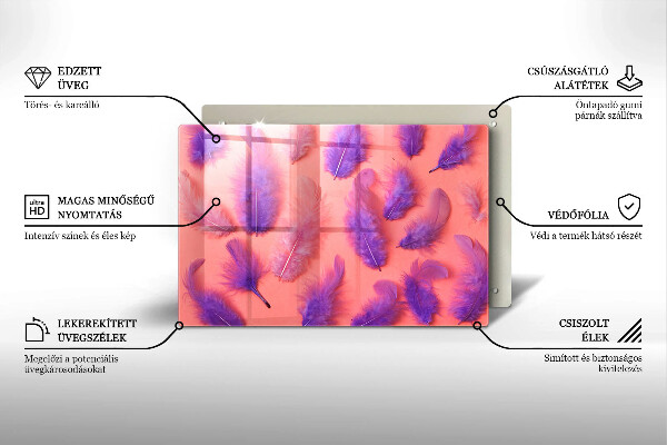 Kuchynská doska zo skla Nadýchané perie