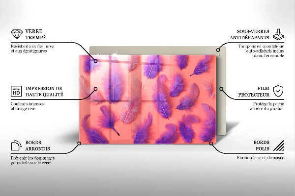 Kuchynská doska zo skla Nadýchané perie