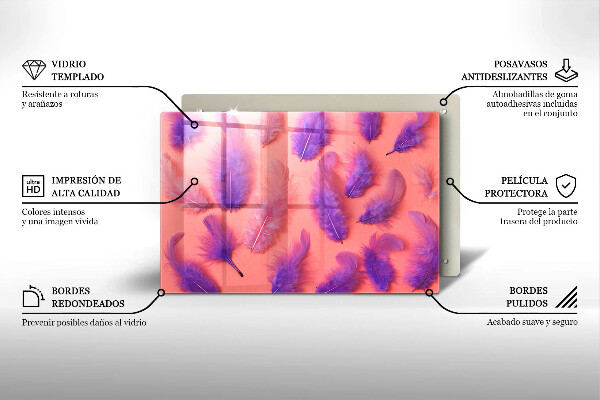 Kuchynská doska zo skla Nadýchané perie