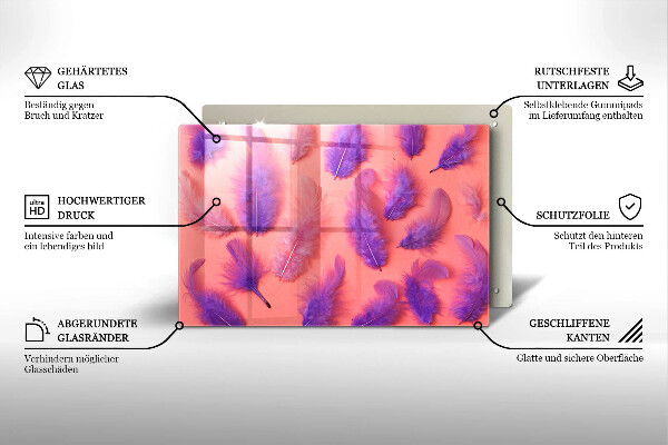 Kuchynská doska zo skla Nadýchané perie