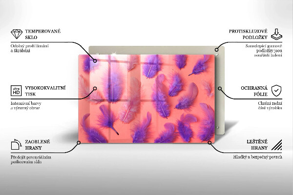 Kuchynská doska zo skla Nadýchané perie