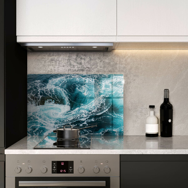 Kuchynská doska zo skla Peniace vlny vody