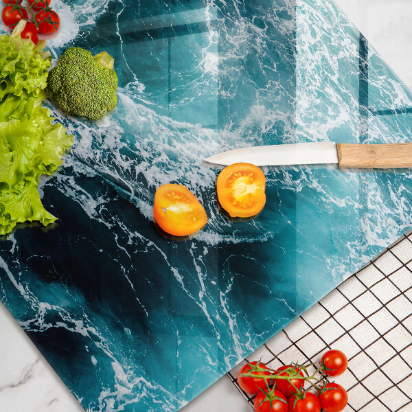 Kuchynská doska zo skla Peniace vlny vody