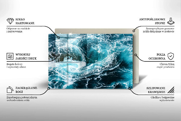 Kuchynská doska zo skla Peniace vlny vody