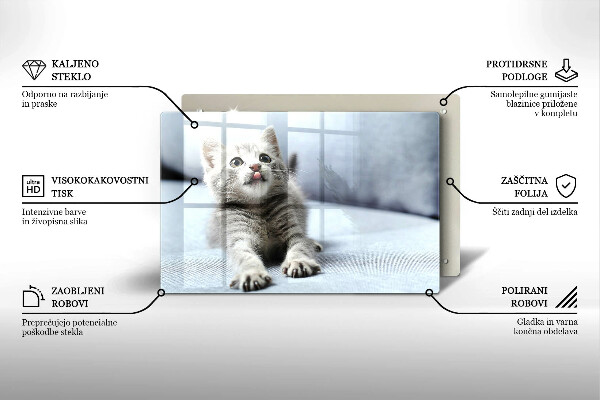 Kuchynská doska zo skla Malé roztomilé mačiatko