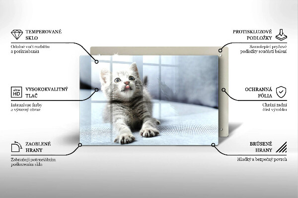 Kuchynská doska zo skla Malé roztomilé mačiatko