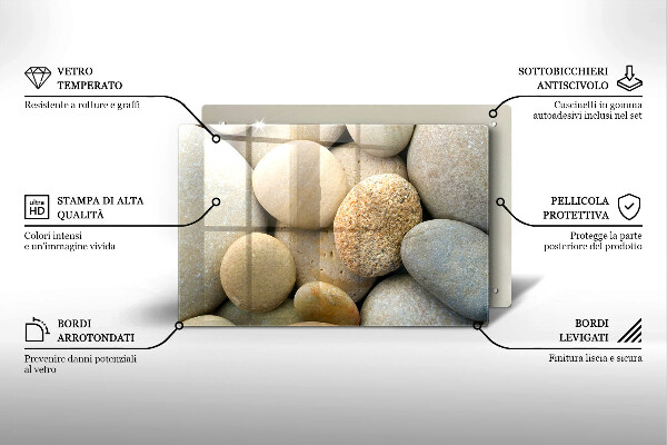 Kuchynská doska zo skla Vzor oválnych kamienkov
