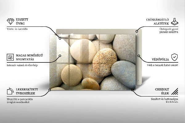 Kuchynská doska zo skla Vzor oválnych kamienkov