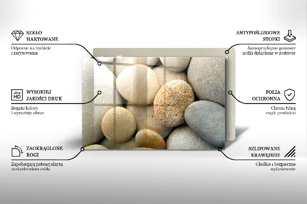 Kuchynská doska zo skla Vzor oválnych kamienkov