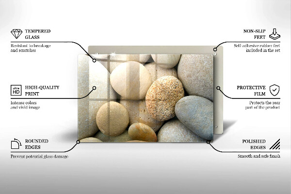 Kuchynská doska zo skla Vzor oválnych kamienkov