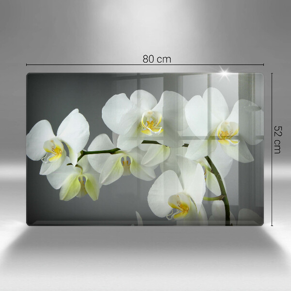Kuchynská doska zo skla Biele kvety orchideí