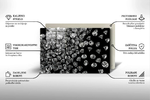 Kuchynská doska zo skla Diamanty diamanty