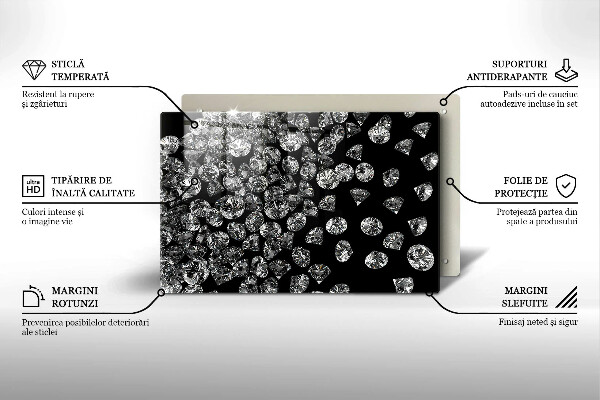 Kuchynská doska zo skla Diamanty diamanty