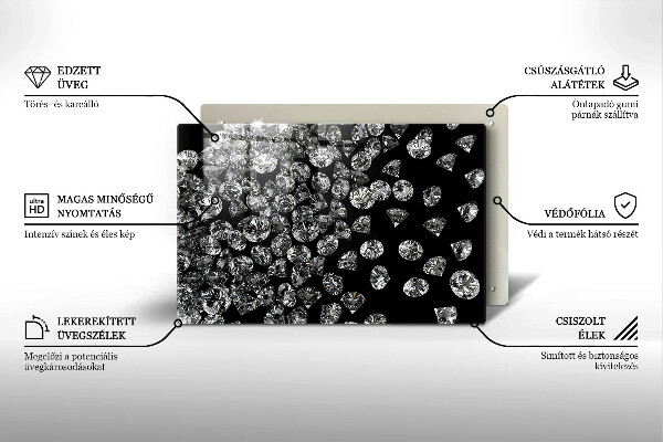 Kuchynská doska zo skla Diamanty diamanty