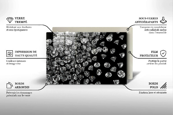 Kuchynská doska zo skla Diamanty diamanty