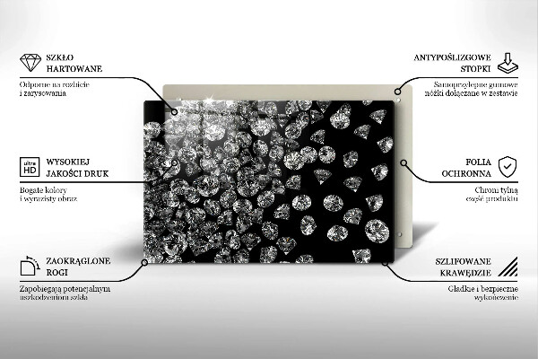 Kuchynská doska zo skla Diamanty diamanty