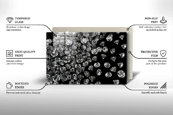 Kuchynská doska zo skla Diamanty diamanty