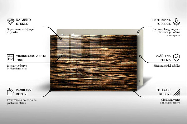 Kuchynská doska zo skla Textúra dreva