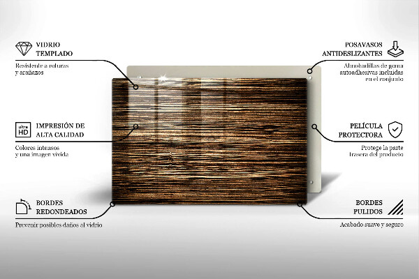 Kuchynská doska zo skla Textúra dreva