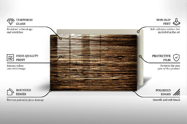 Kuchynská doska zo skla Textúra dreva