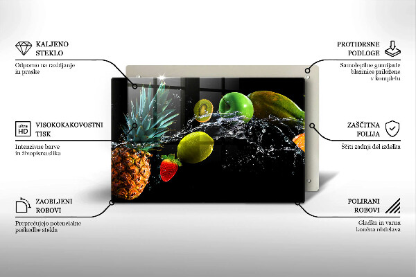 Kuchynská doska zo skla Ovocie vo vode