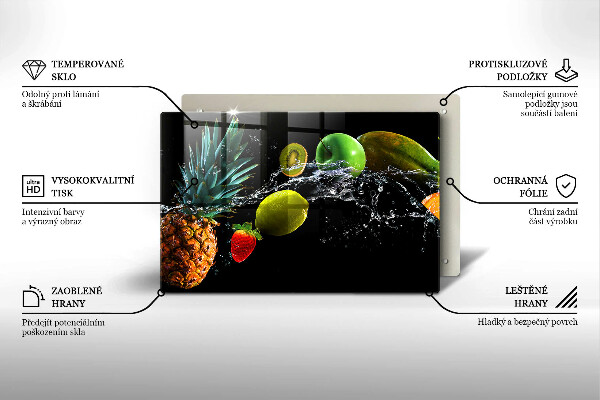 Kuchynská doska zo skla Ovocie vo vode