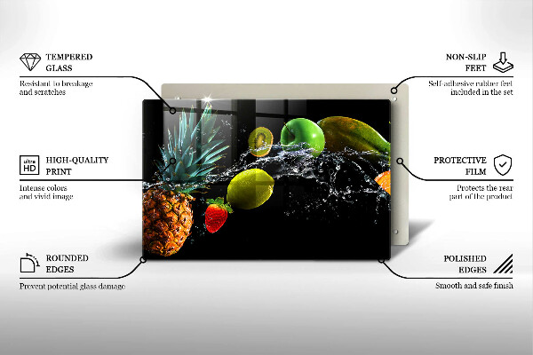 Kuchynská doska zo skla Ovocie vo vode