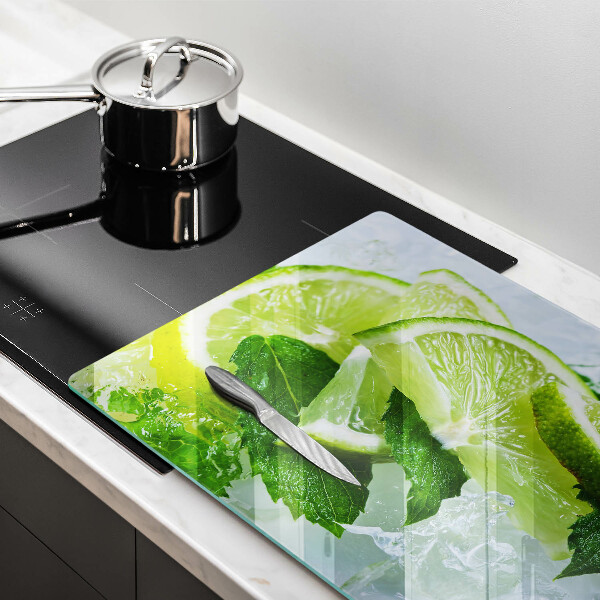 Kuchynská doska zo skla Limetková mäta a ľad