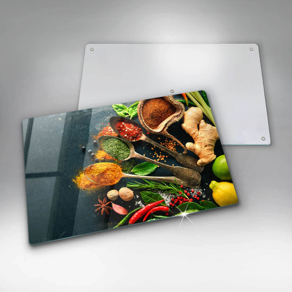 Kuchynská doska zo skla Lyžičky kuchynského korenia