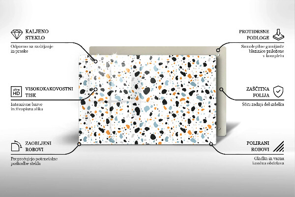Kuchynská doska zo skla Dekoratívna kamenina